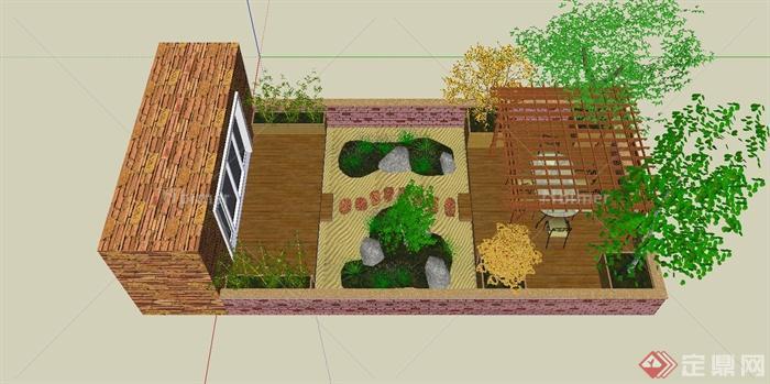 某屋顶花园景观设计SU模型（2）