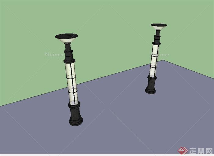 现代两个不同的景观灯柱设计su模型[原创]