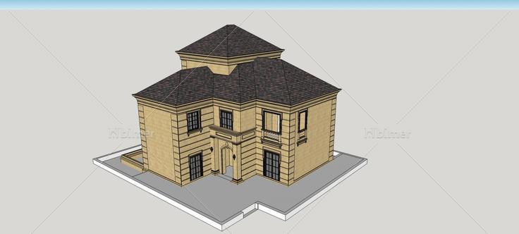 法式独栋别墅(81588)su模型下载