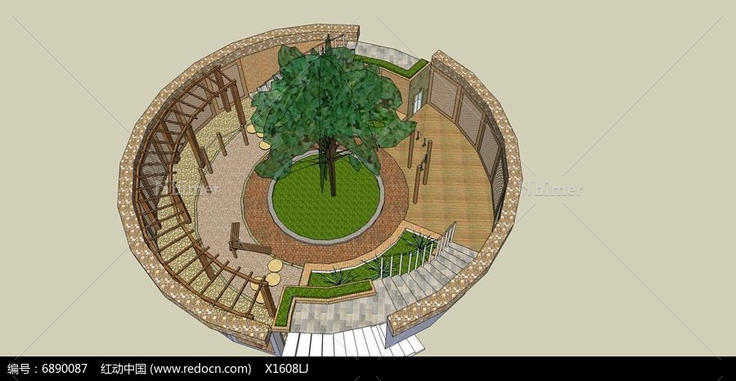 圆形屋顶花园设计