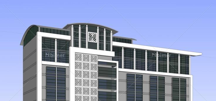 现代多层办公楼(70830)su模型下载