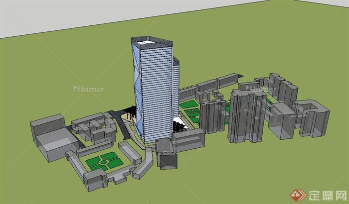 某CBD办公楼建筑设计su模型