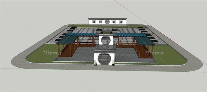某中式庭院景观节点设计SU模型[原创]