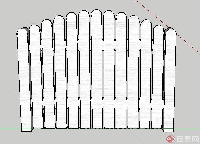 某花园护栏景观设计SU白模
