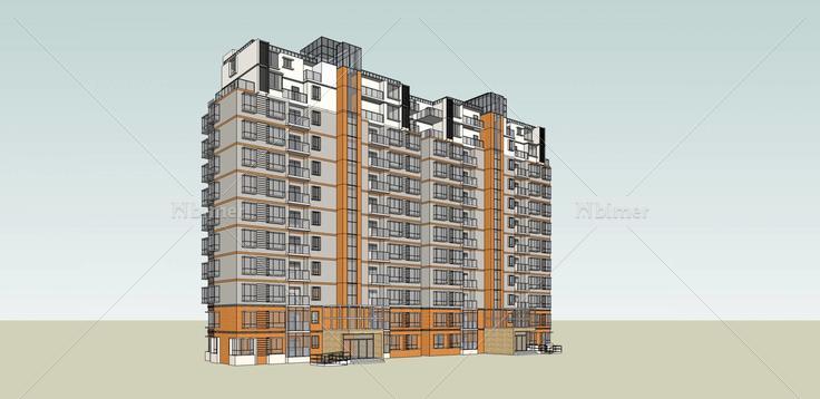 现代高层住宅楼(36353)su模型下载