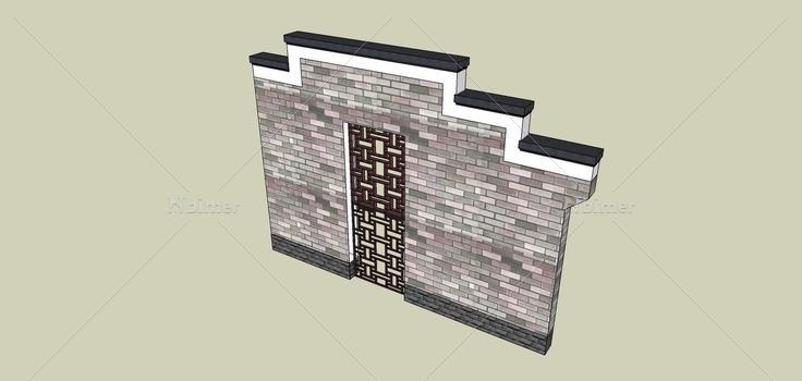 建筑构件-景墙(75119)su模型下载