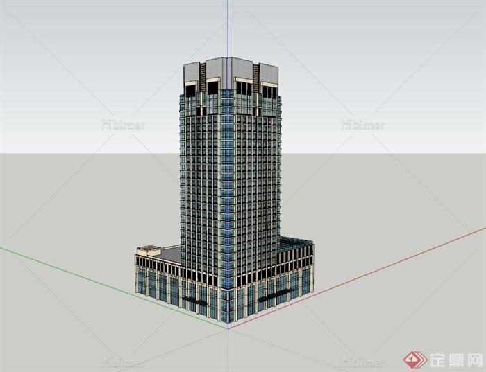 现代某城市办公综合体建筑设计SU模型
