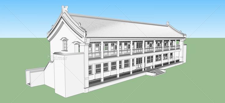 中式多层办公(43193)su模型下载