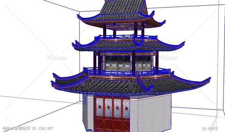 古建筑gulou三重檐古楼tt