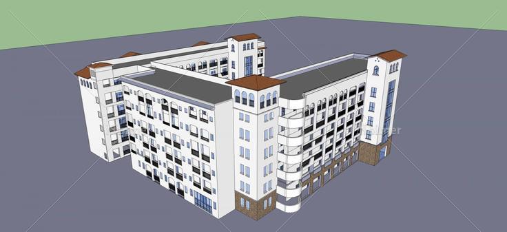 欧式风格教学楼(52771)su模型下载