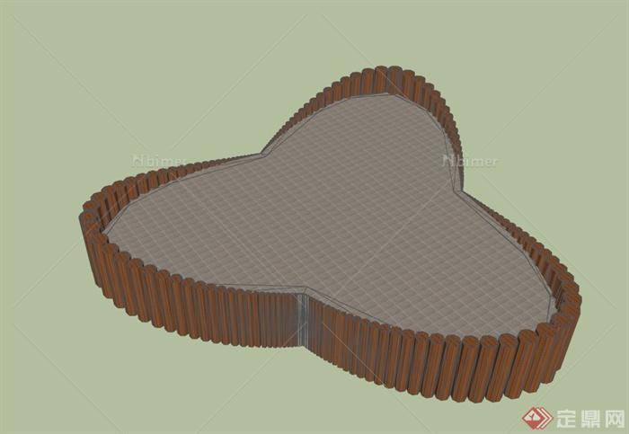 三叉星造型平台设计SU模型