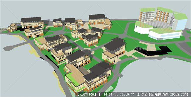 度假疗养院SU精致设计模型