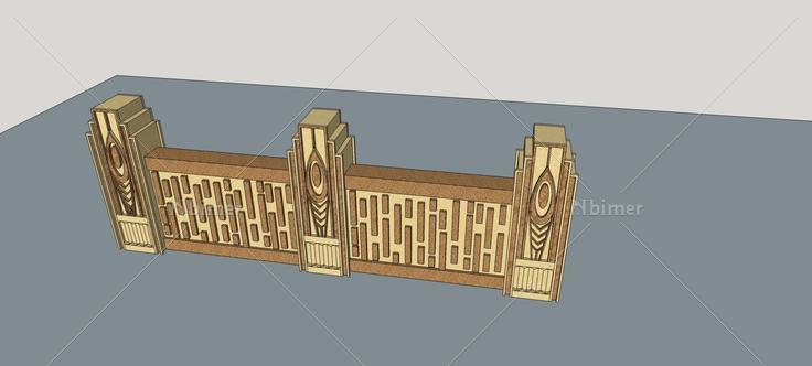 围墙(77257)su模型下载