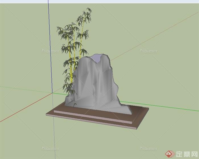 某庭院假山设计SU模型[原创]