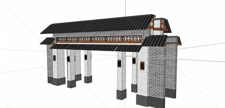 0926小区学校厂房风景区中式大门179(181950)su模