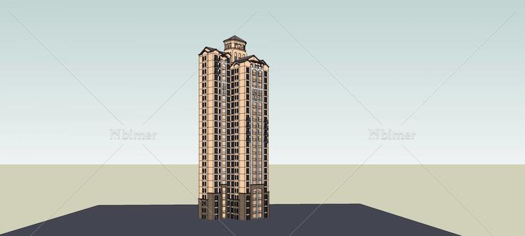 西班牙风格高层住宅楼(73575)su模型下载