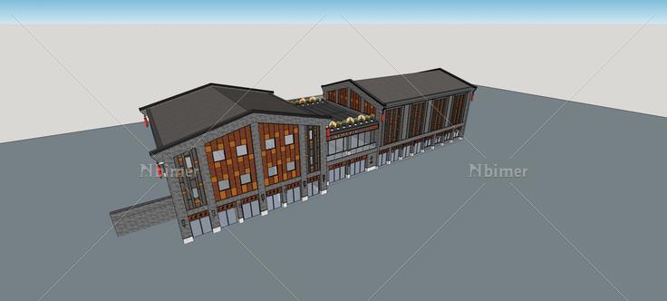 中式多层商业楼(69686)su模型下载