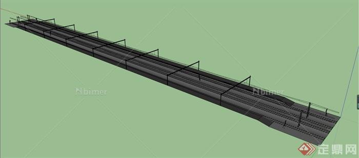 火车列车轨道设计SU模型