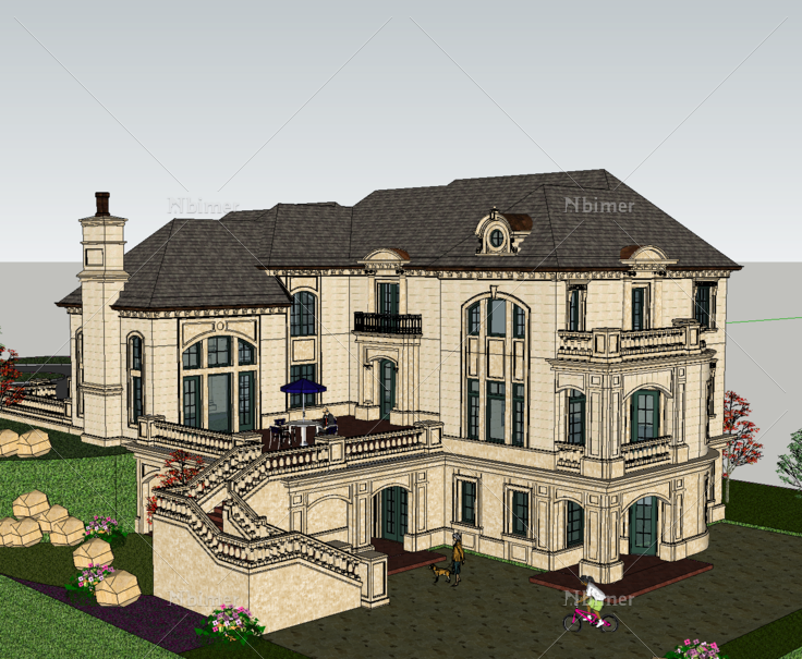 法式风格独栋别墅SketchUp模型