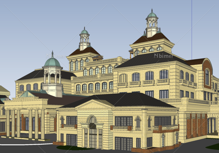欧式新古典酒店SketchUp模型