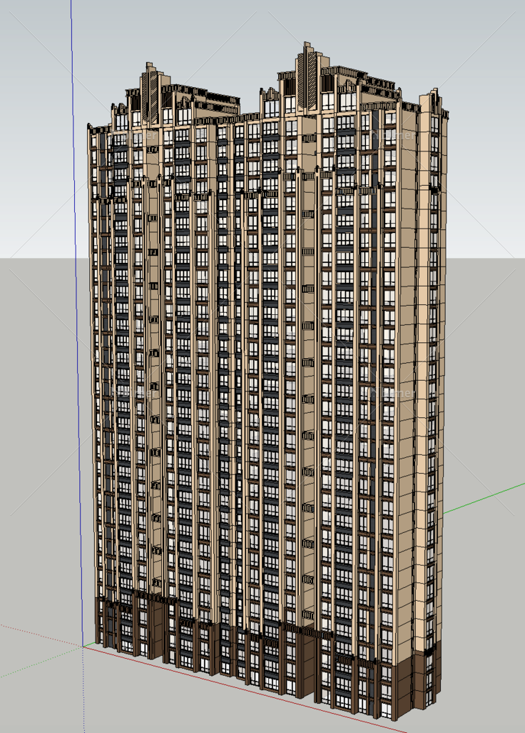 ArtDeco风格高层住宅SketchUp模型