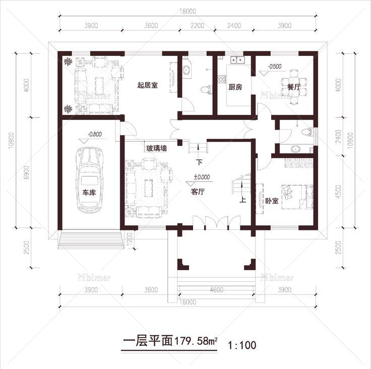  别墅 南入户 