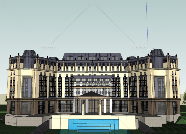 新古典风格酒店及会所SketchUp模型