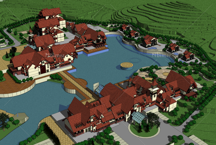 北欧风格度假村SketchUp模型
