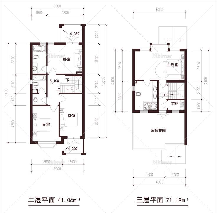  联排 南入户 