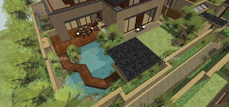 新中式风格别墅区方案设计sketchup模型