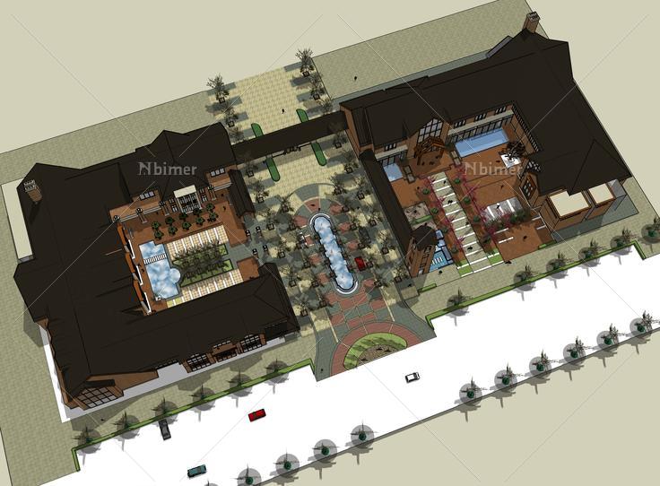 橡树湾商业区规划设计方案sketchup模型